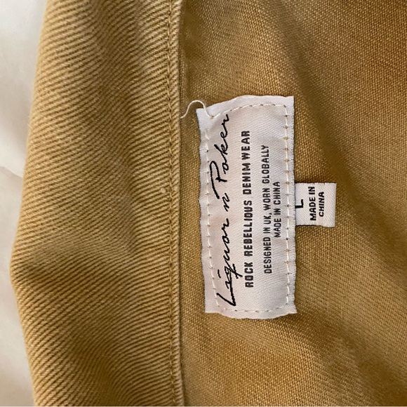 Liquor n poker tan denim jacket size Large - Picture 3 of 3